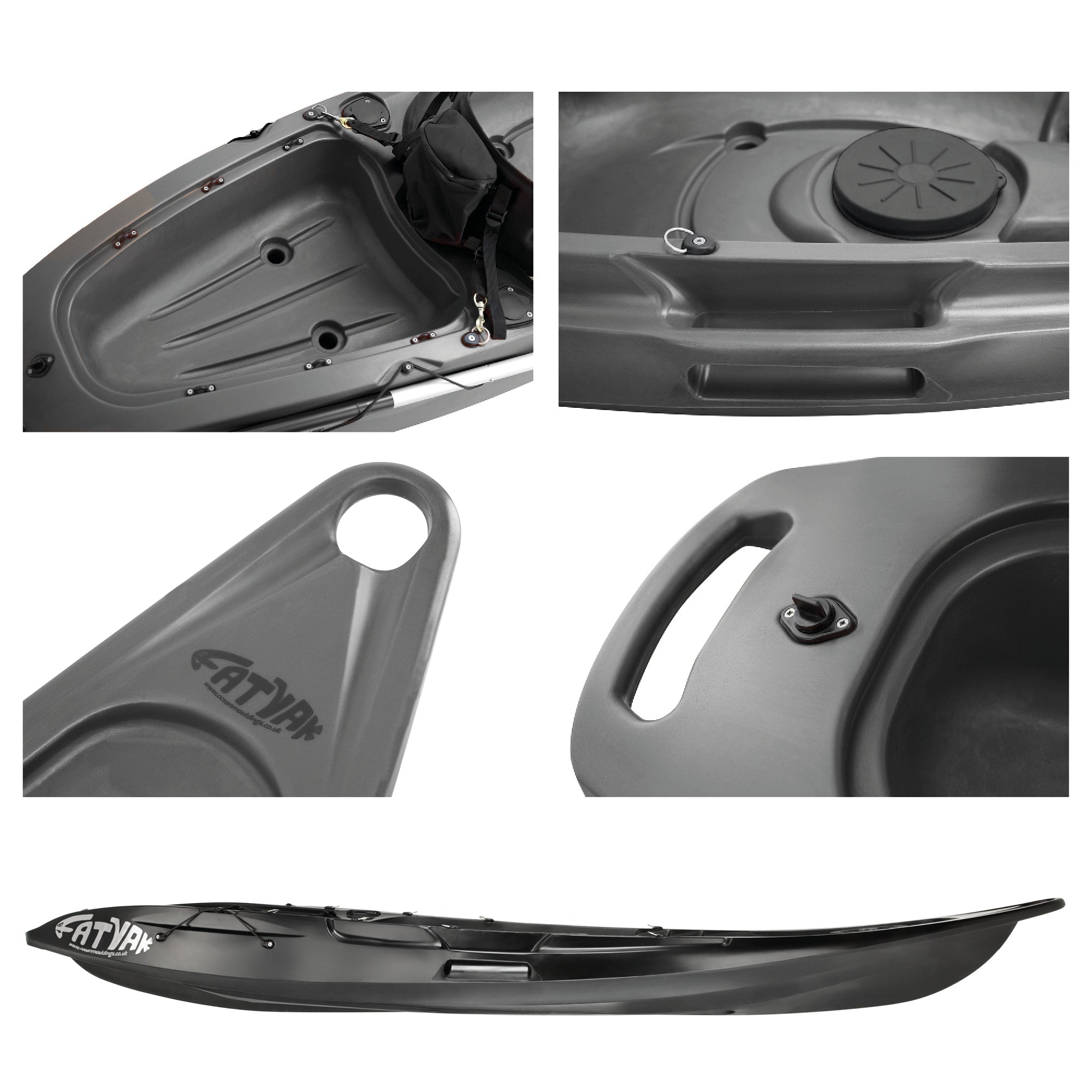 Kaafu Eco Solo Kayak | 100% Ocean Plastic | Black | Lightweight & Stable