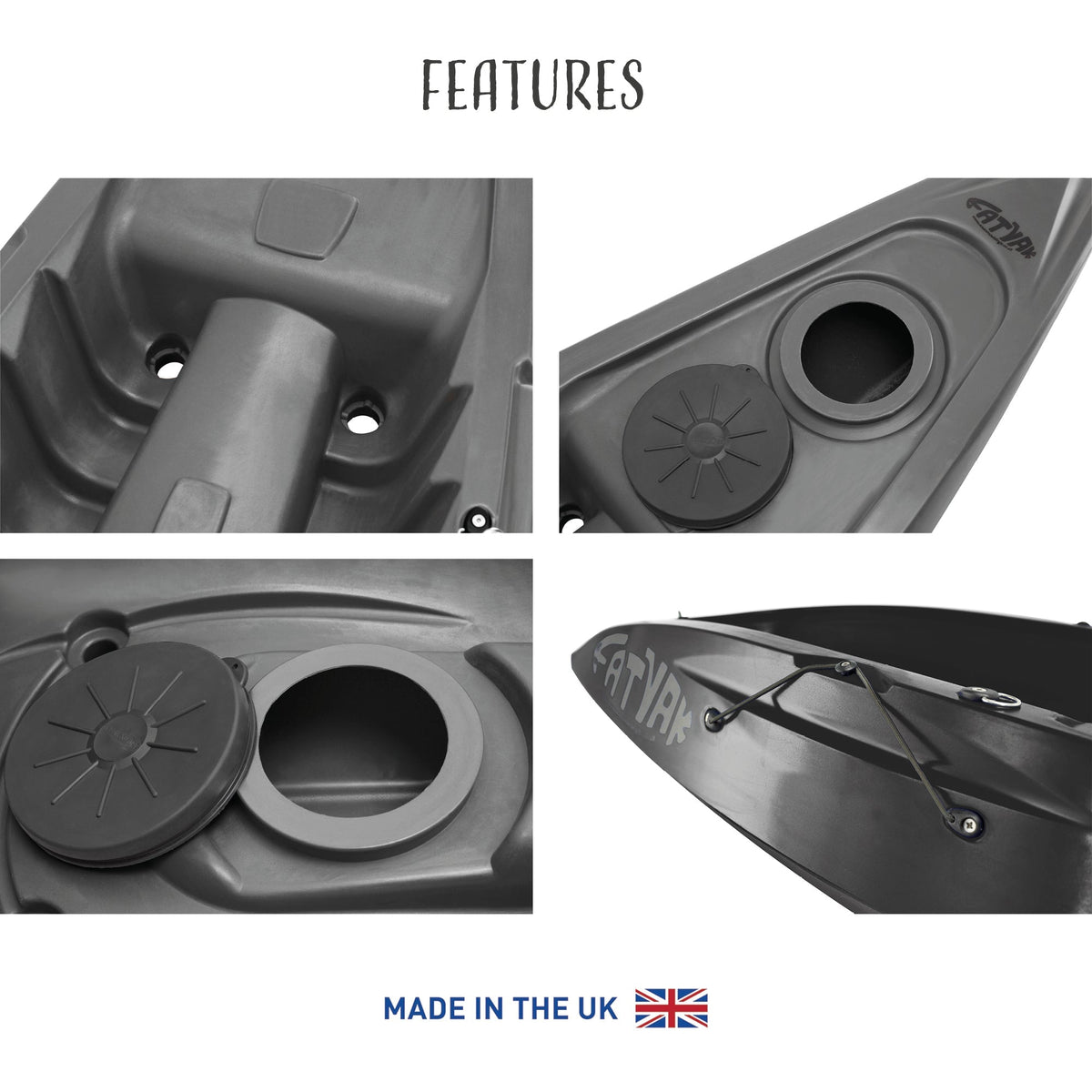 Kaafu Eco Solo Kayak | 100% Ocean Plastic | Black | Lightweight & Stable